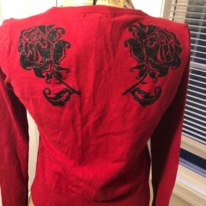 Teenage Runaway Red Cardigan sweater size M